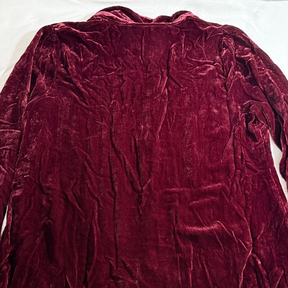 Johnny Was Velvet Shirt in Rich Maroon - Picture 5 of 10